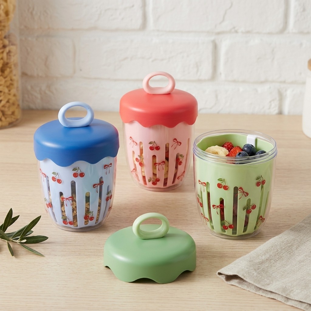 Food Storage Yogurt - Portable Plastic Overnight Oats Container Yogurt
