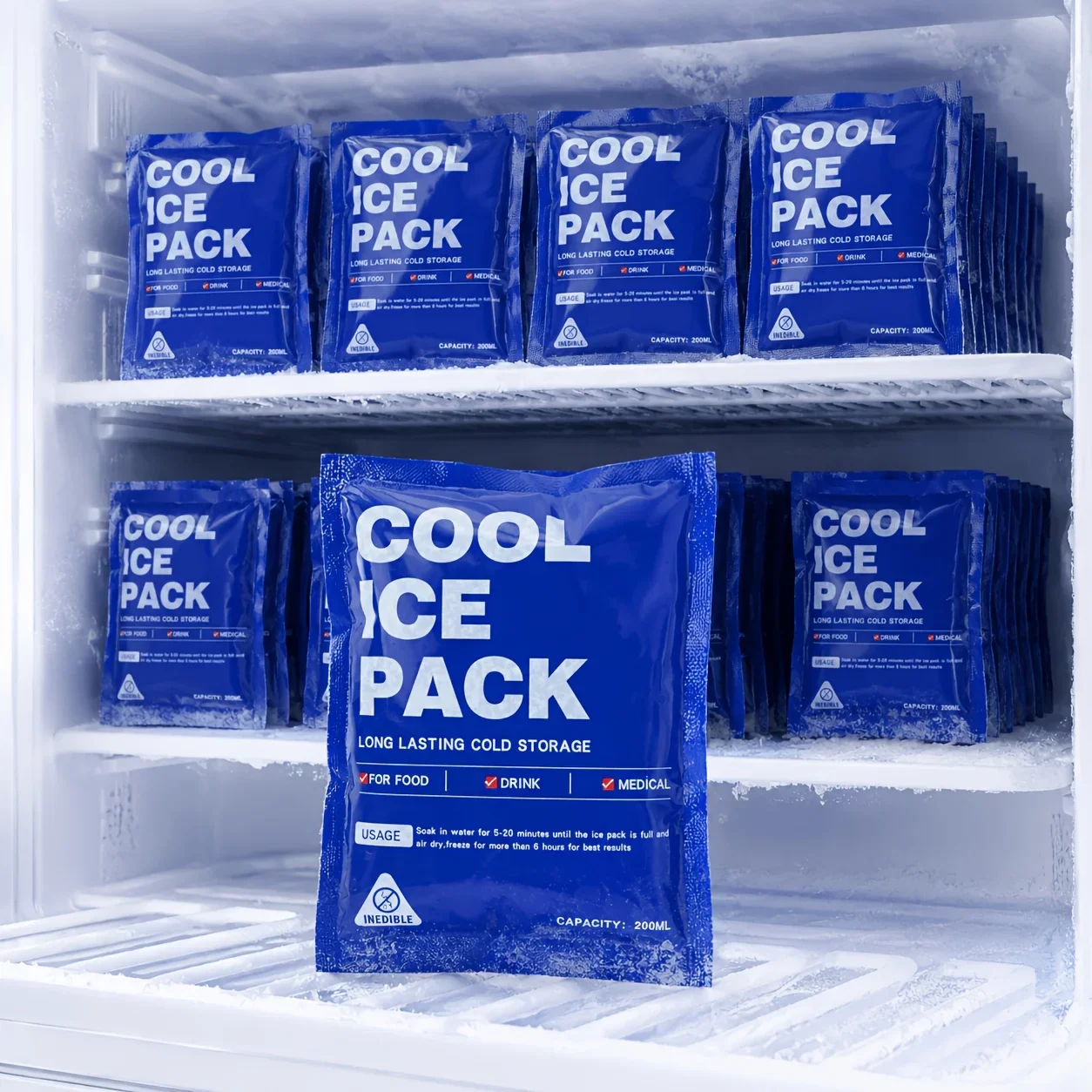 Food Storage Hiking - 10/50Pcs Reusable Ice Packs for Lunch