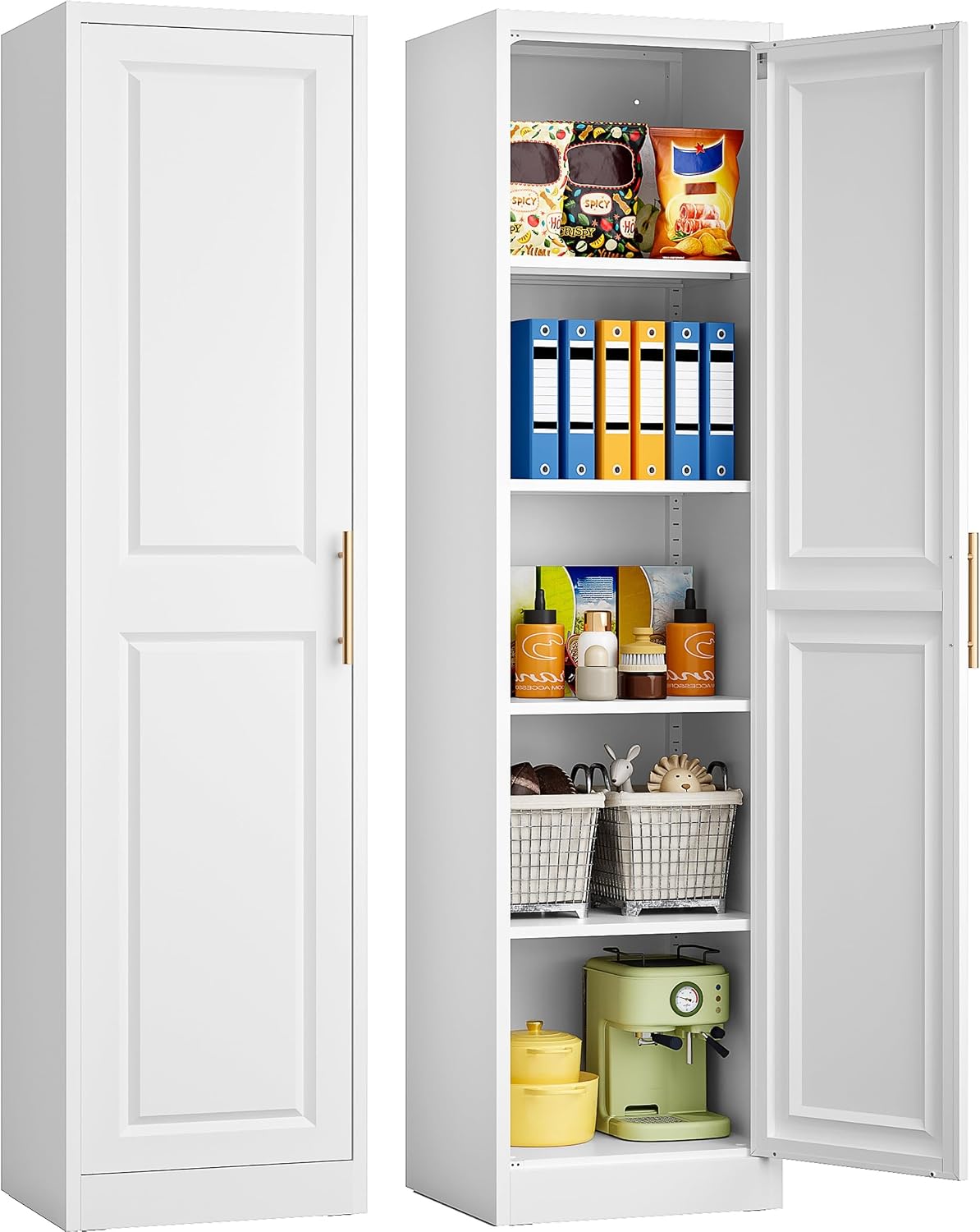 Food Storage Box Large - Tall Narrow Storage Cabinet With One