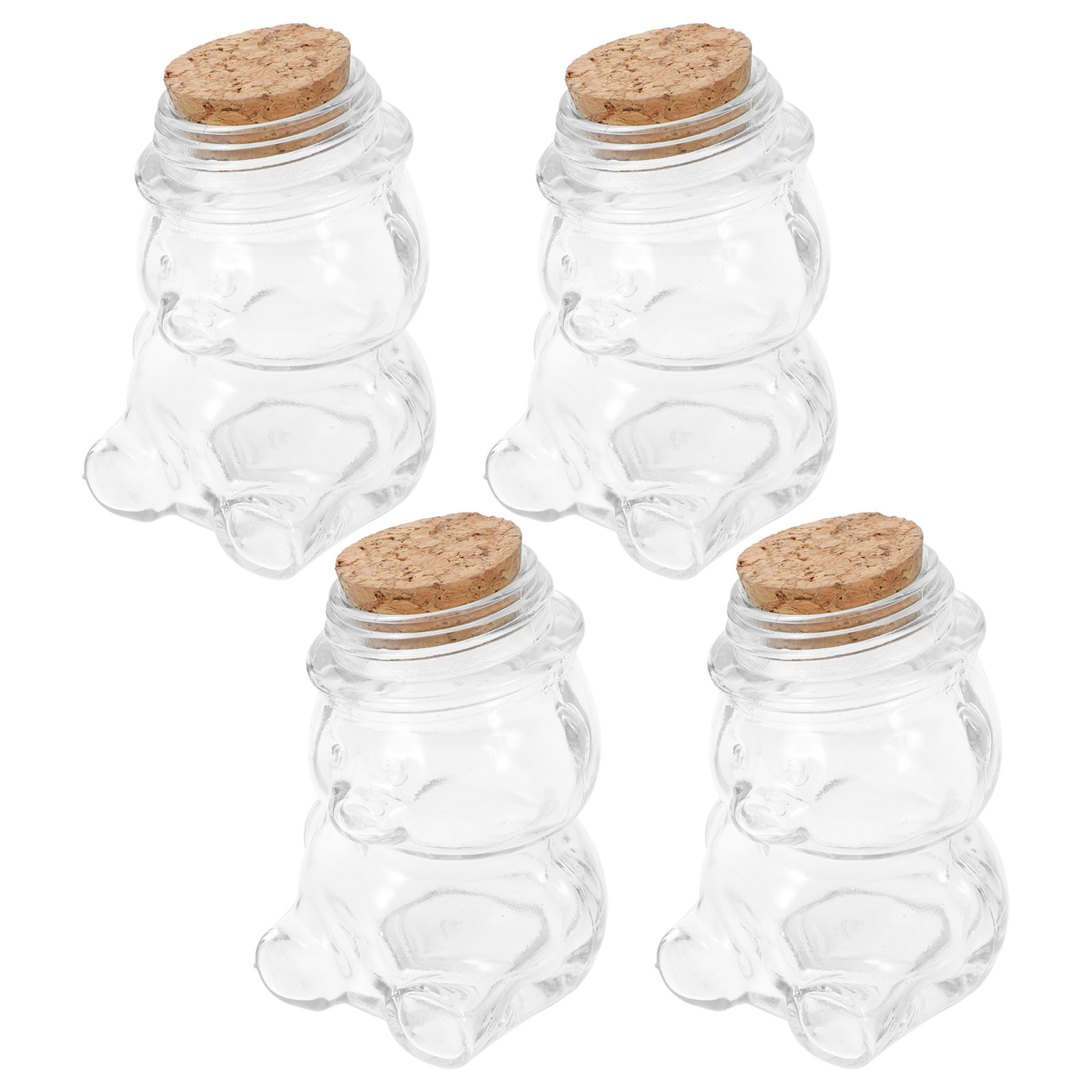 Food Storage Glass Jar - 4Pcs Glass Candy Jar Set Transparent