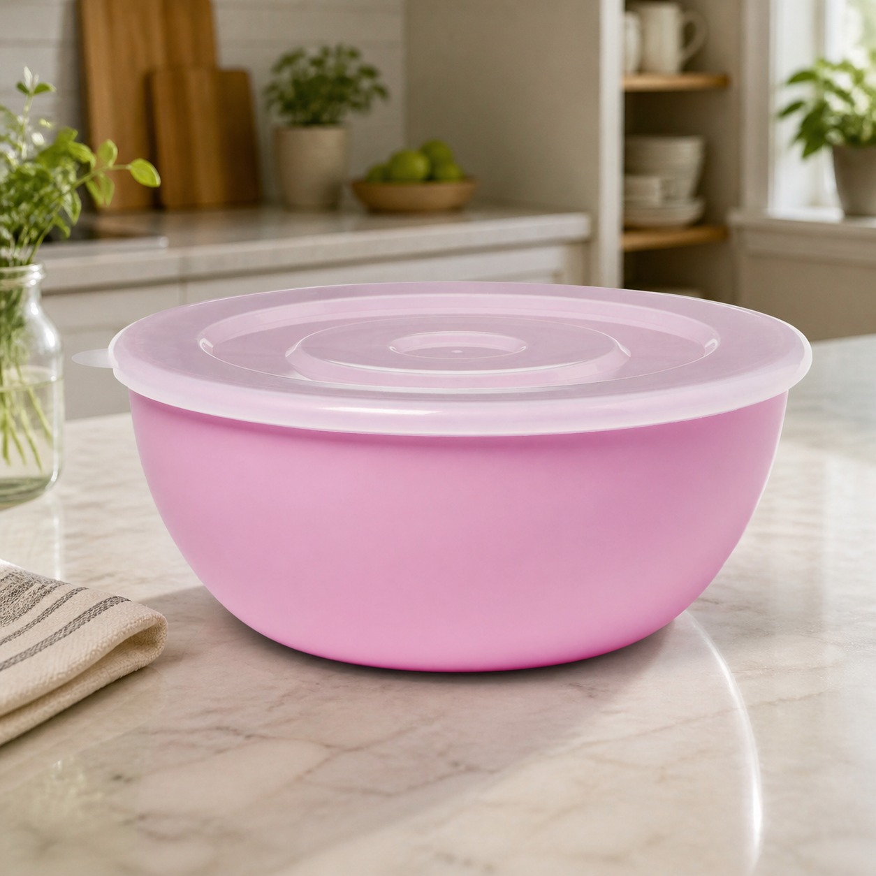 Food Storage Meal Prep - Pink Bowl With Matching Lid, Durable