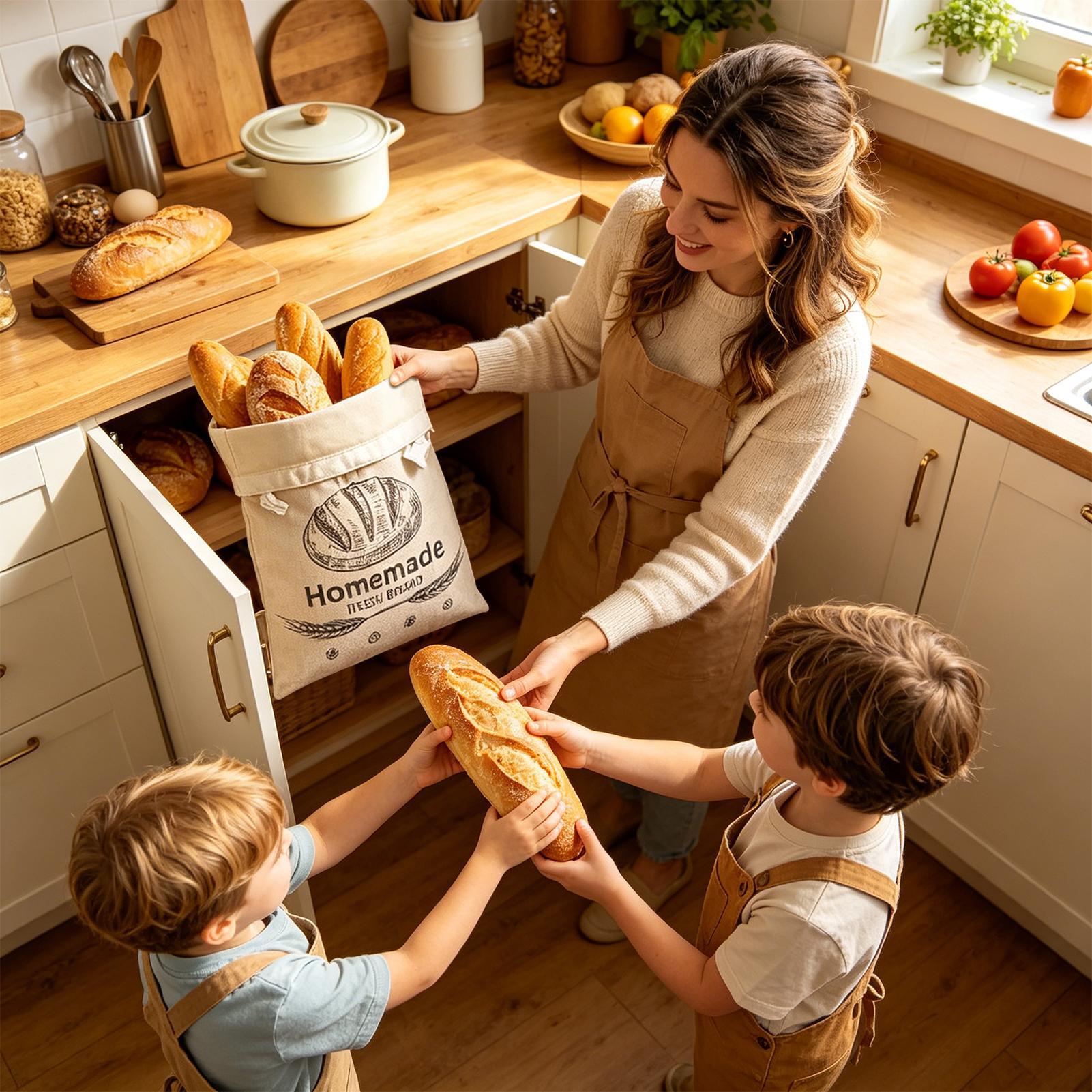Linen Bread Bag Reusable Bags  - đánh giá và giá Food Storage Bags Reusable