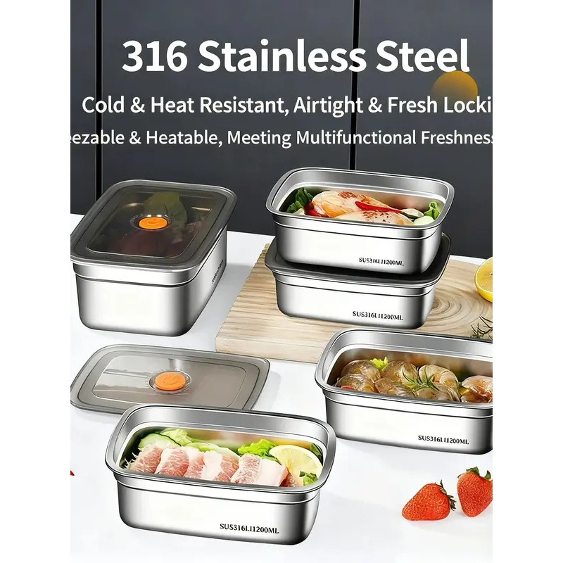 Large Capacity Stainless Steel - đánh giá và giá Food Storage Box Large
