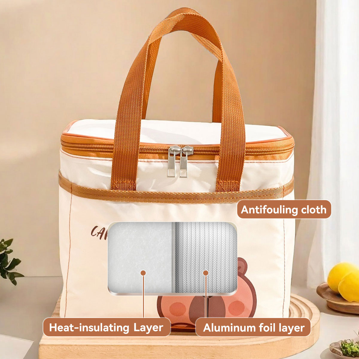 Cute Capybara Insulated Lunch  - đánh giá và giá Food Storage Bags Reusable