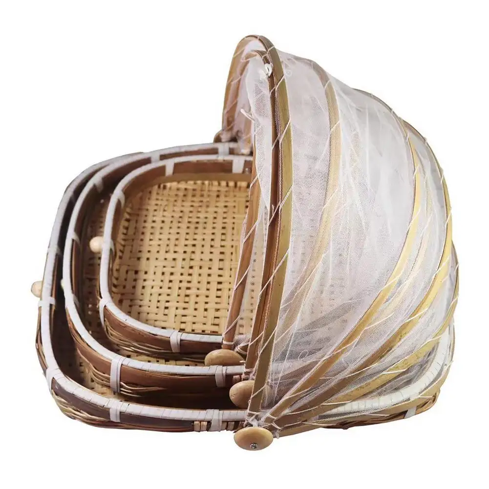 Hand-Woven Bamboo Food Serving - đánh giá và giá Food Storage Net