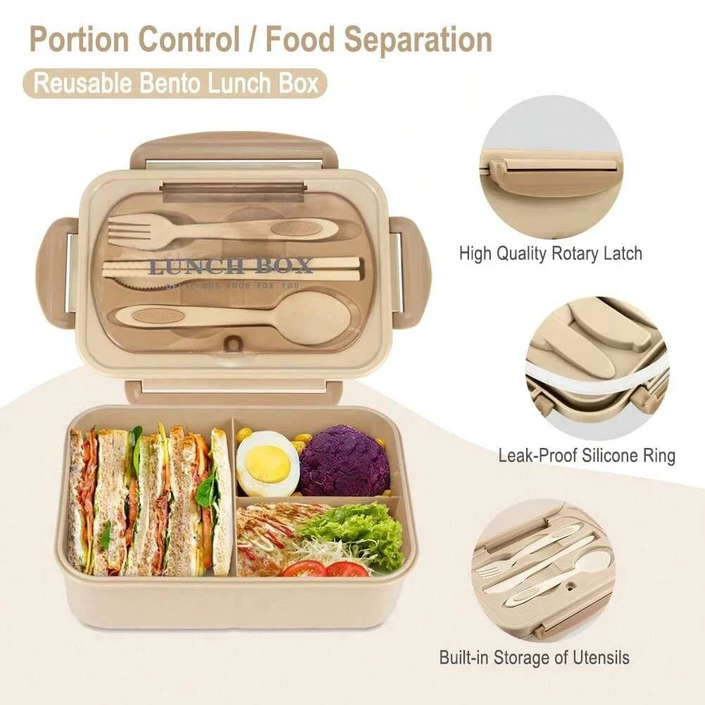 Adult Bento Box with 3 Compart - đánh giá và giá Food Storage Microwave Safe