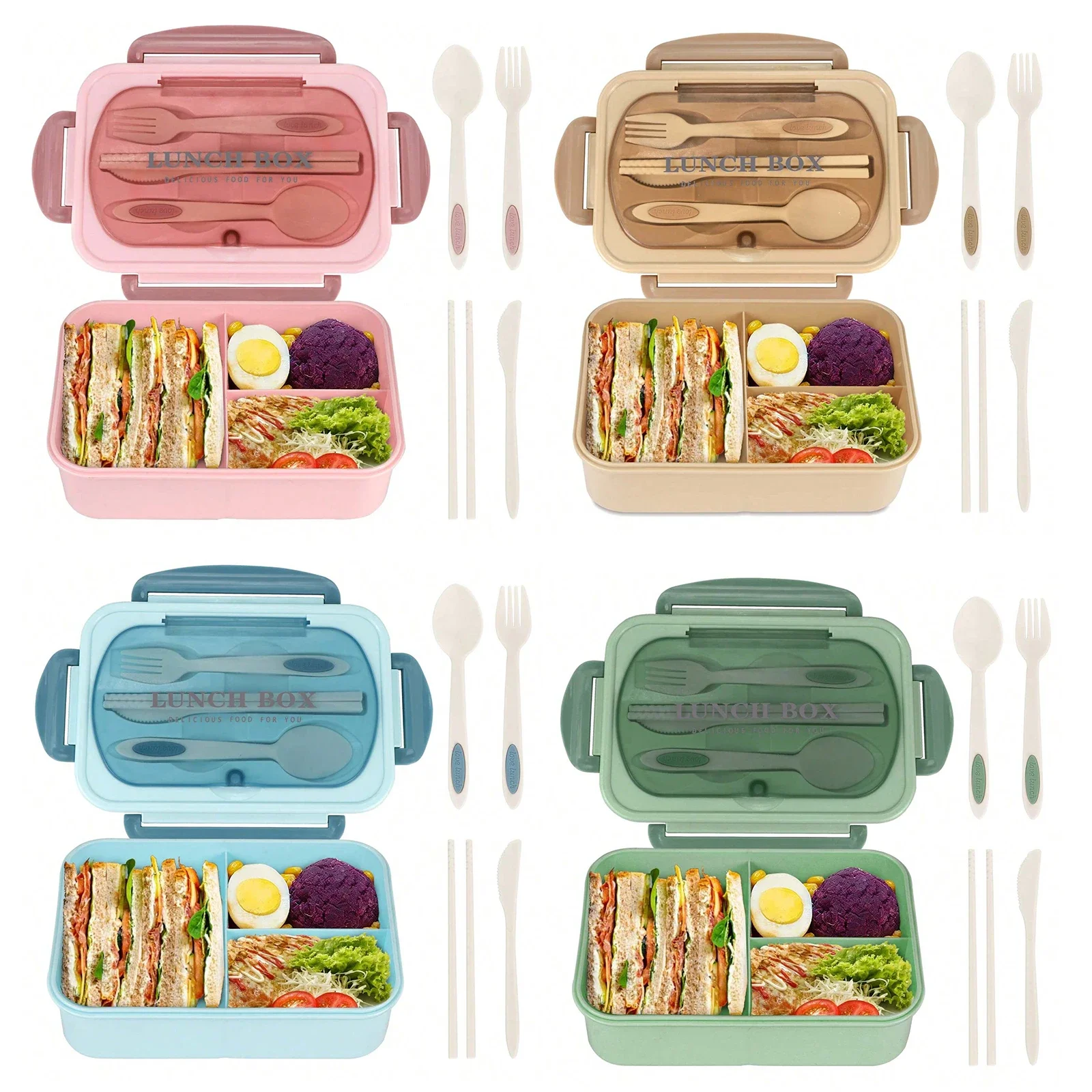 Adult Bento Box with 3 Compart - đánh giá và giá Food Storage Microwave Safe