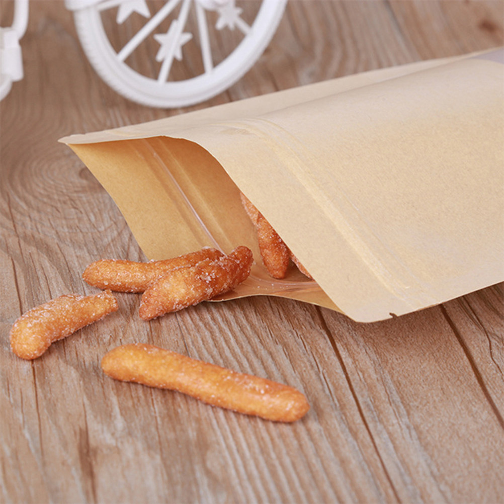 50Pcs Kraft Paper Zipper Seale - đánh giá và giá Food Storage Bags Reusable