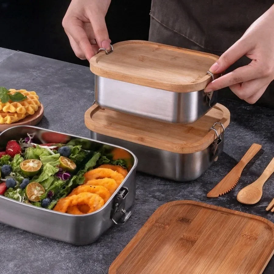 New 304 Stainless Steel Bamboo - đánh giá và giá Food Storage Quart