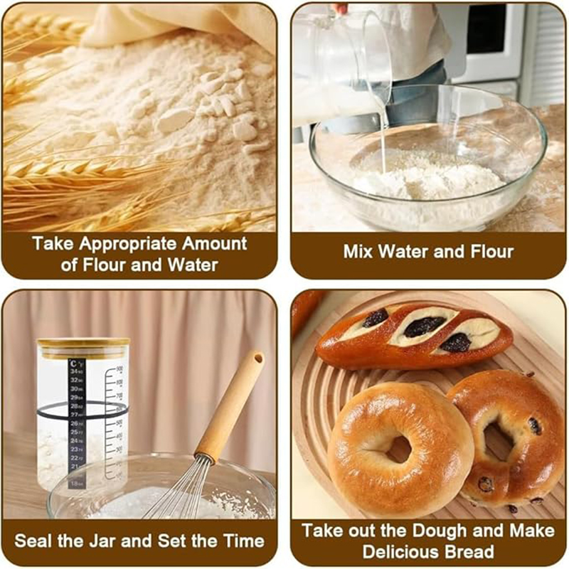 Sourdough Starter Jar Kit Sour - đánh giá và giá Food Storage Glass Jar