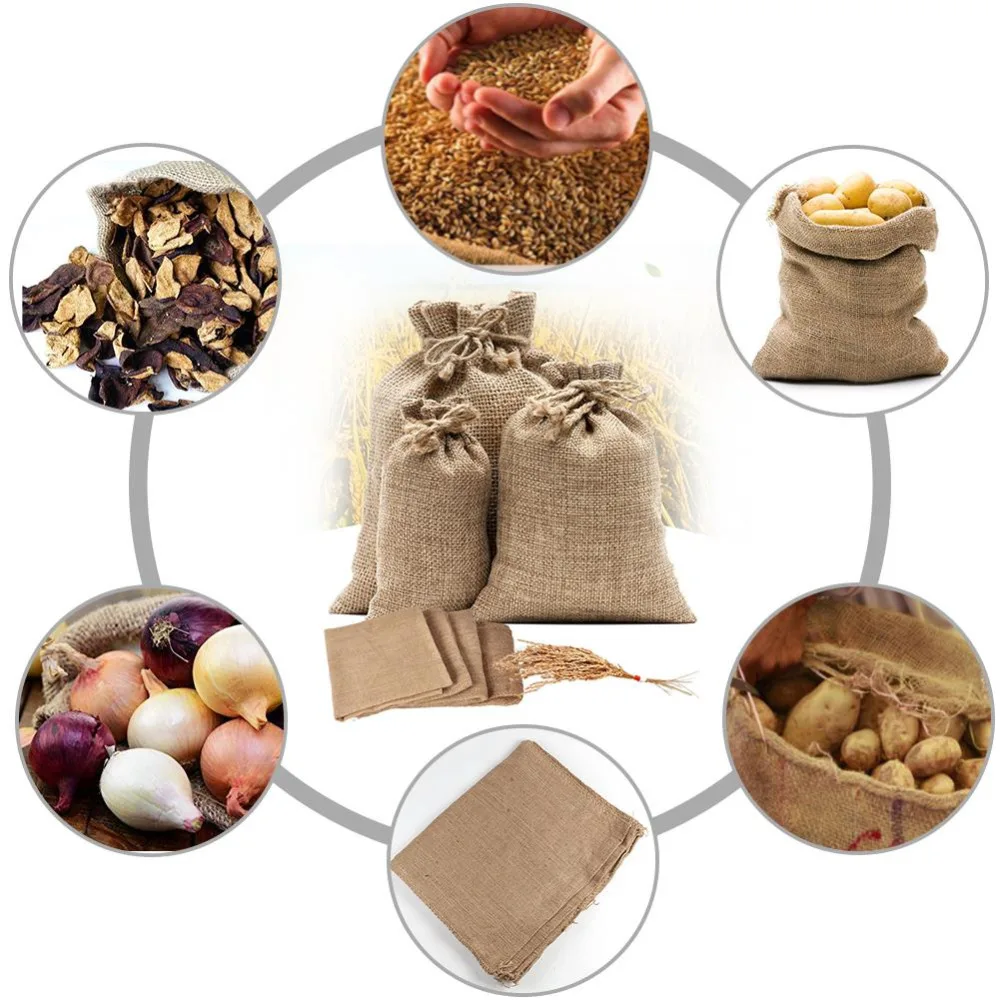 1PC Natural Jute Burlap Sacks  - đánh giá và giá Food Storage In Roots