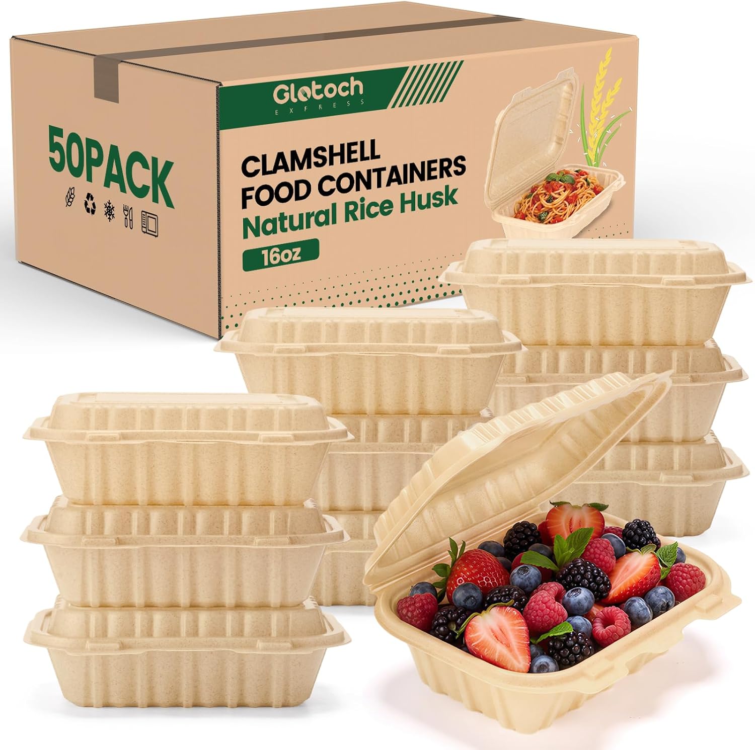 50 Pack 16oz Clamshell Take Ou - đánh giá và giá Food Storage Microwave Safe