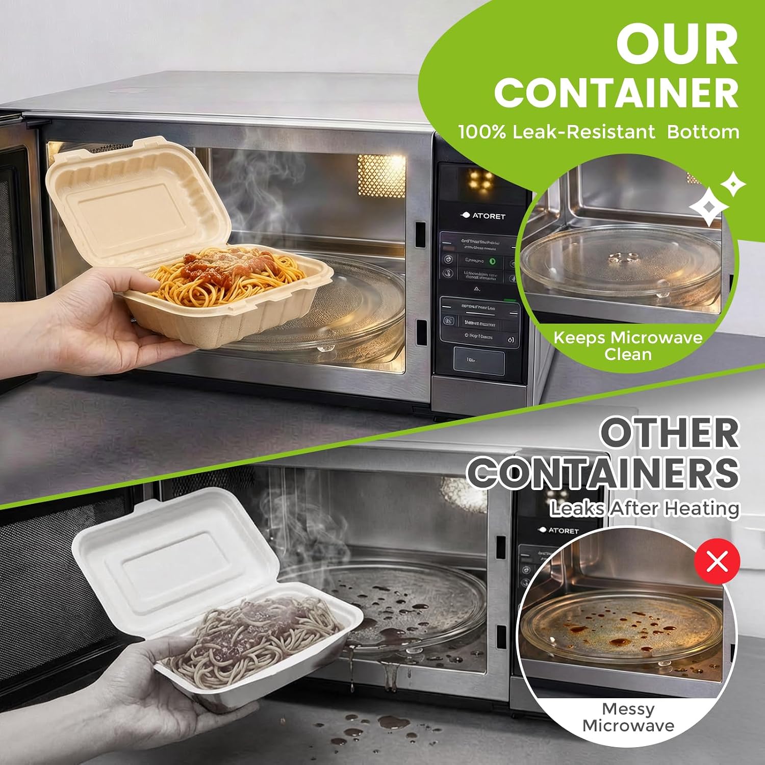 50 Pack 16oz Clamshell Take Ou - đánh giá và giá Food Storage Microwave Safe