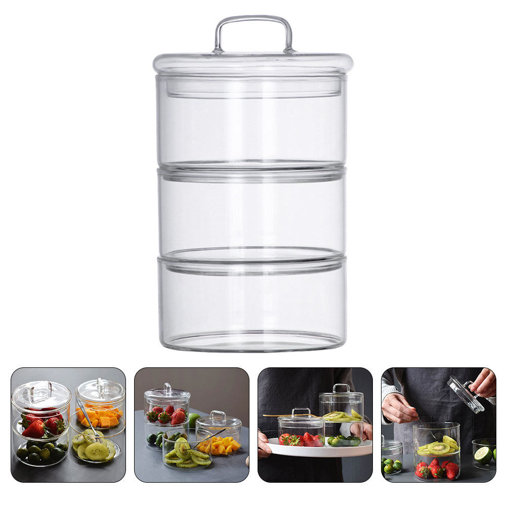 1Set Clear Glass Storage Bowl  - đánh giá và giá Food Storage Glass Jar