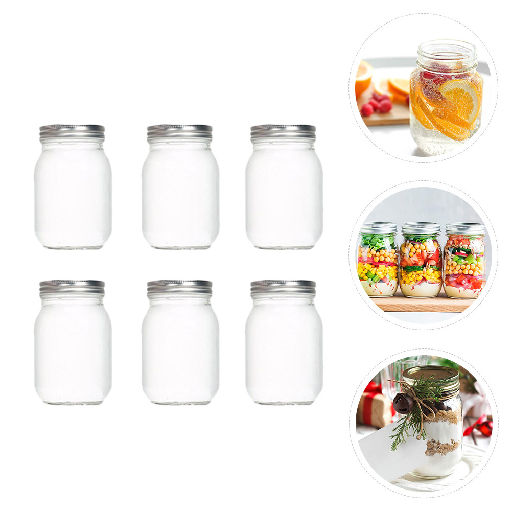 6Pcs Transparent Round Glass J - đánh giá và giá Food Storage Glass Jar