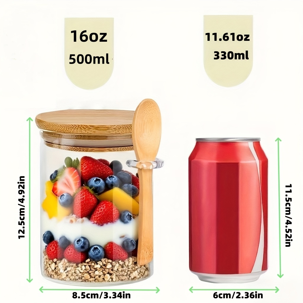1/2/4/8Pcs Oatmeal Glass Cup S - đánh giá và giá Food Storage Yogurt