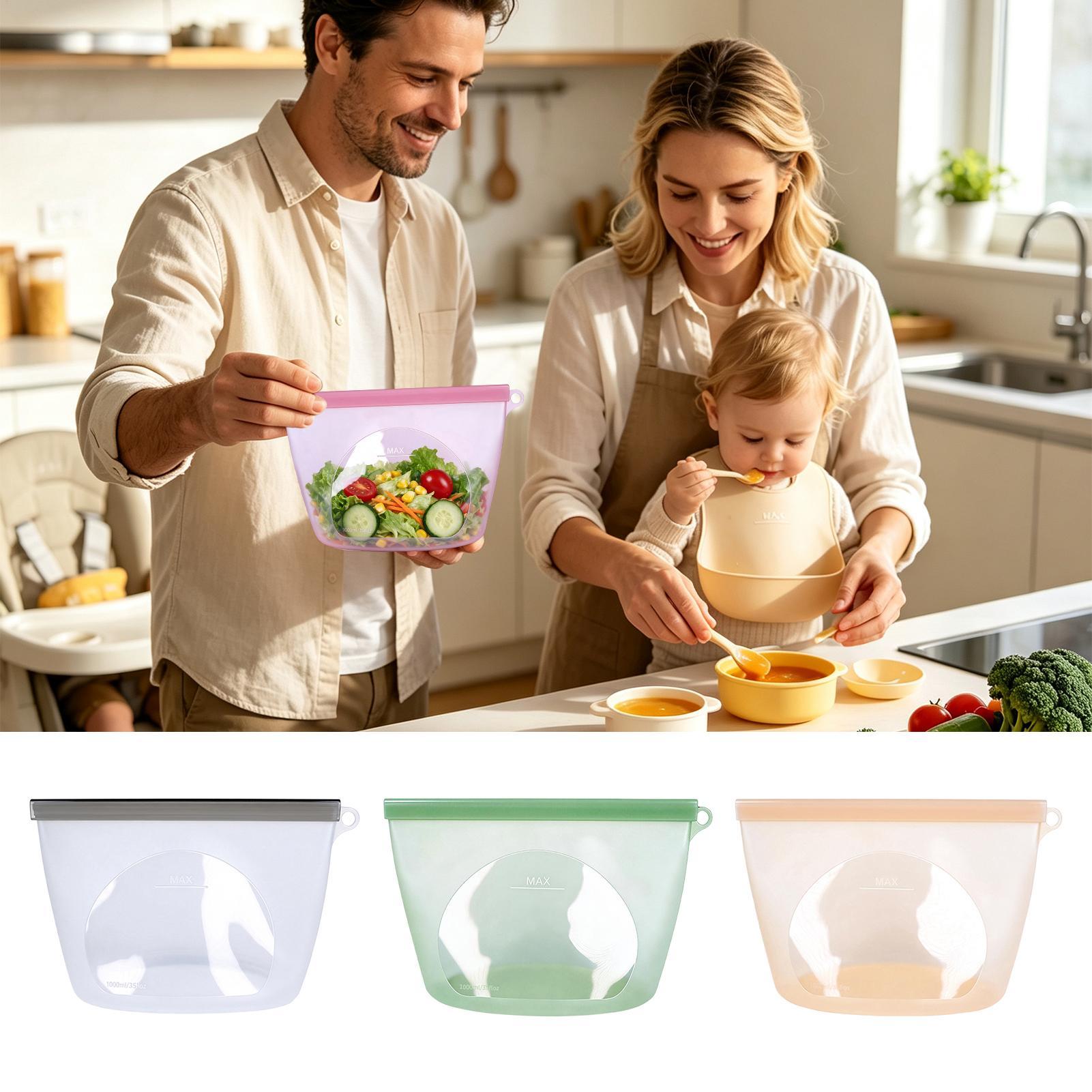 Silicone Food Storage Bags Lea - đánh giá và giá Food Storage Ziploc