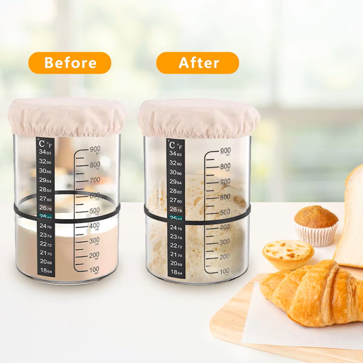 1500/900ml Sourdough Starter J - đánh giá và giá Food Storage Glass Jar