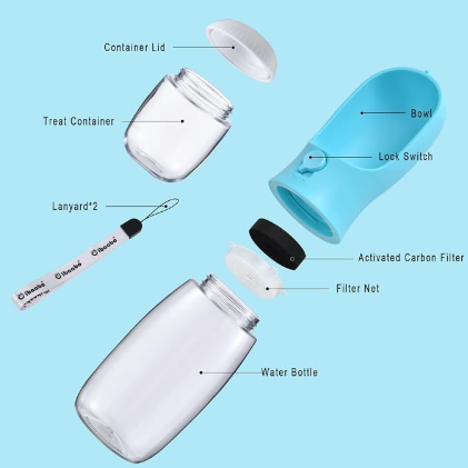Portable 2-in-1 Dog Cat Water  - đánh giá và giá Food Storage Hiking