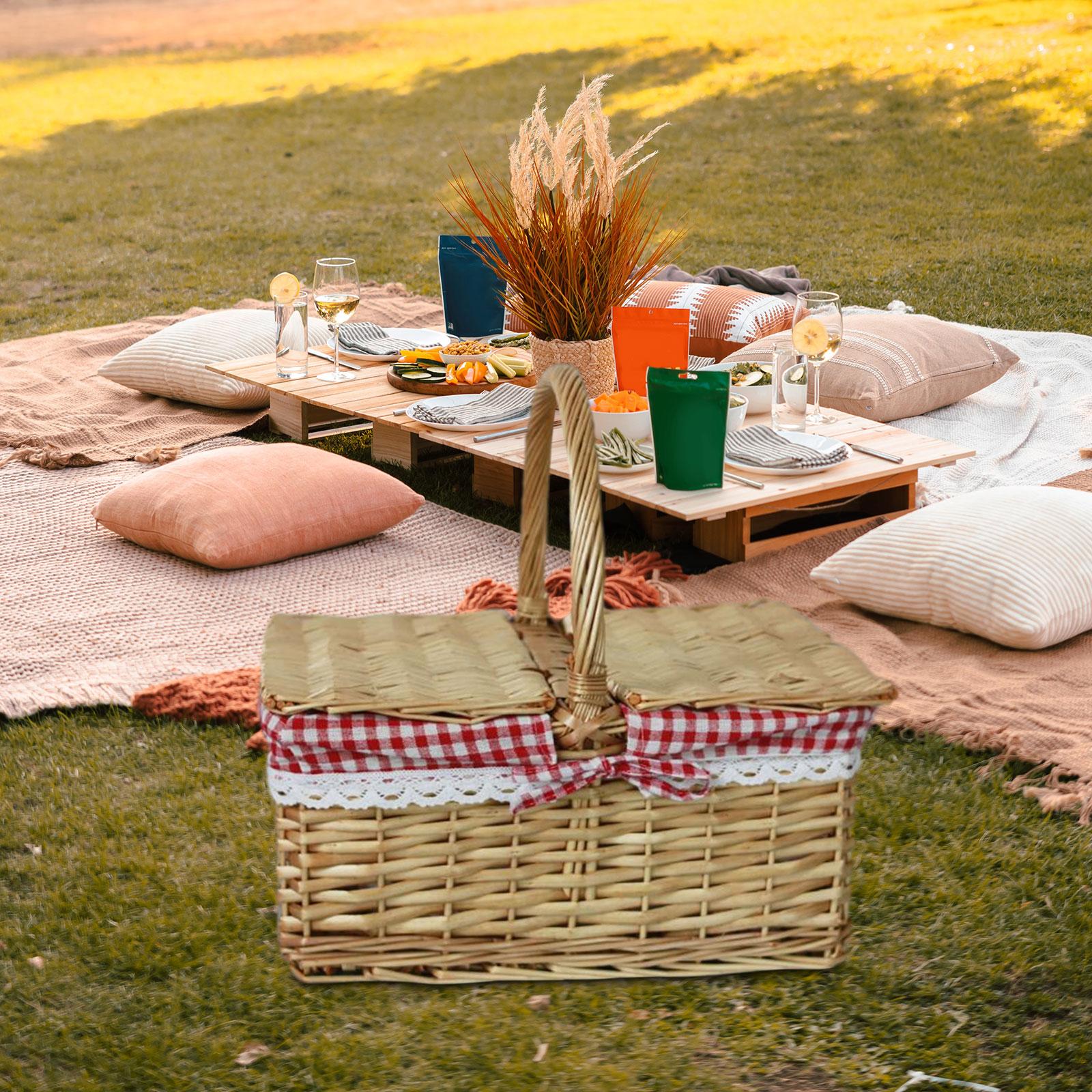 Picnic Basket Wicker Woven Bas - đánh giá và giá Food Storage Hiking