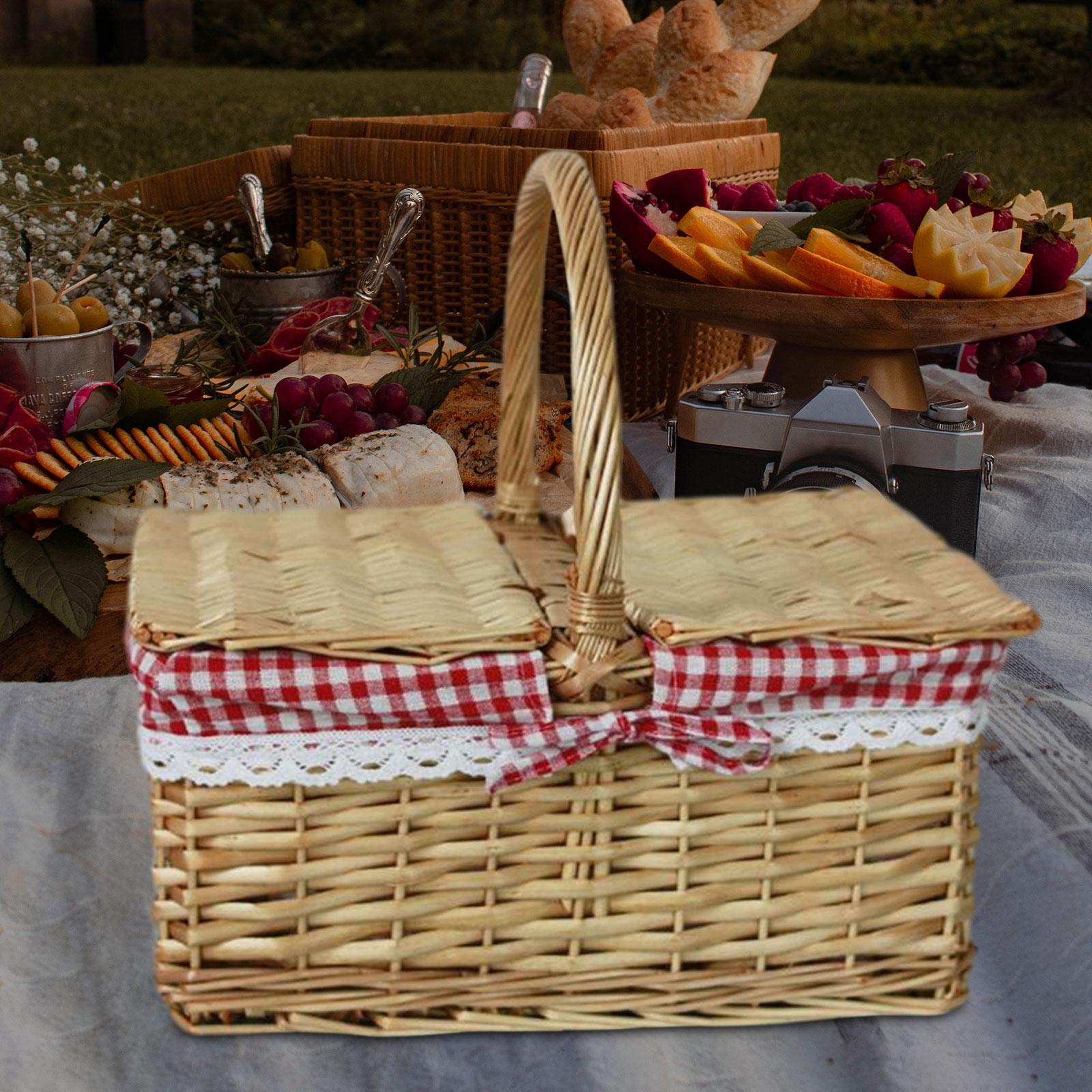 Picnic Basket Wicker Woven Bas - đánh giá và giá Food Storage Hiking