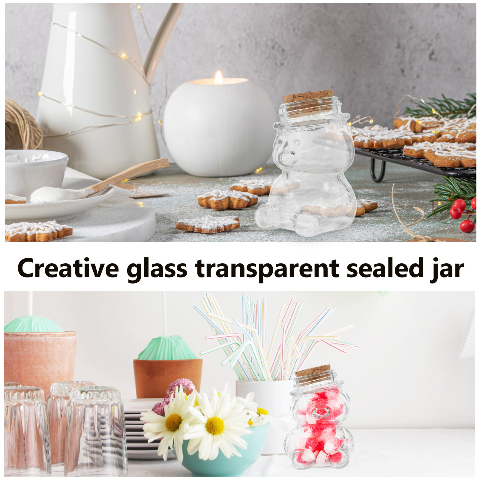 4Pcs Glass Candy Jar Set Trans - đánh giá và giá Food Storage Glass Jar