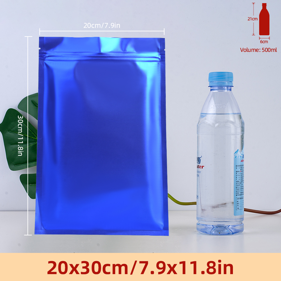 100pcs Matte Blue Foil Zipper  - đánh giá và giá Food Storage Bags Reusable