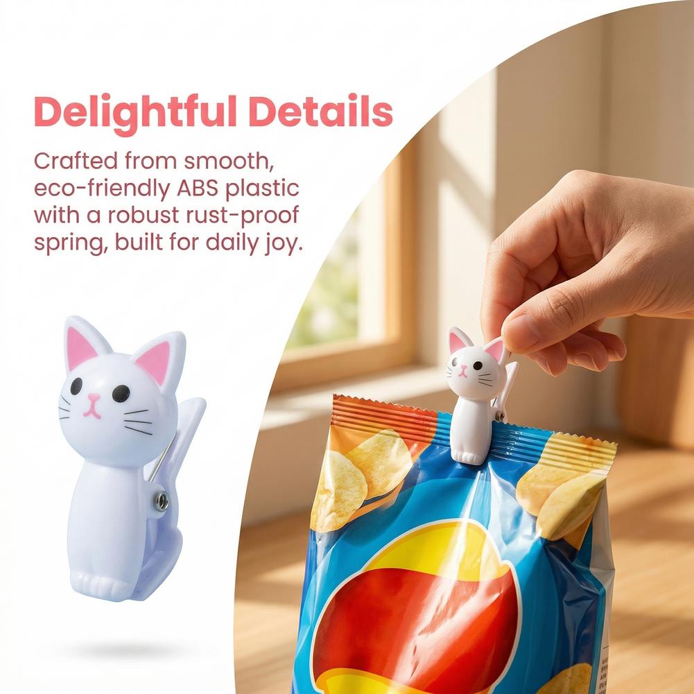 Cute Cat Shaped Bag Clips Reus - đánh giá và giá Food Storage Bags Reusable