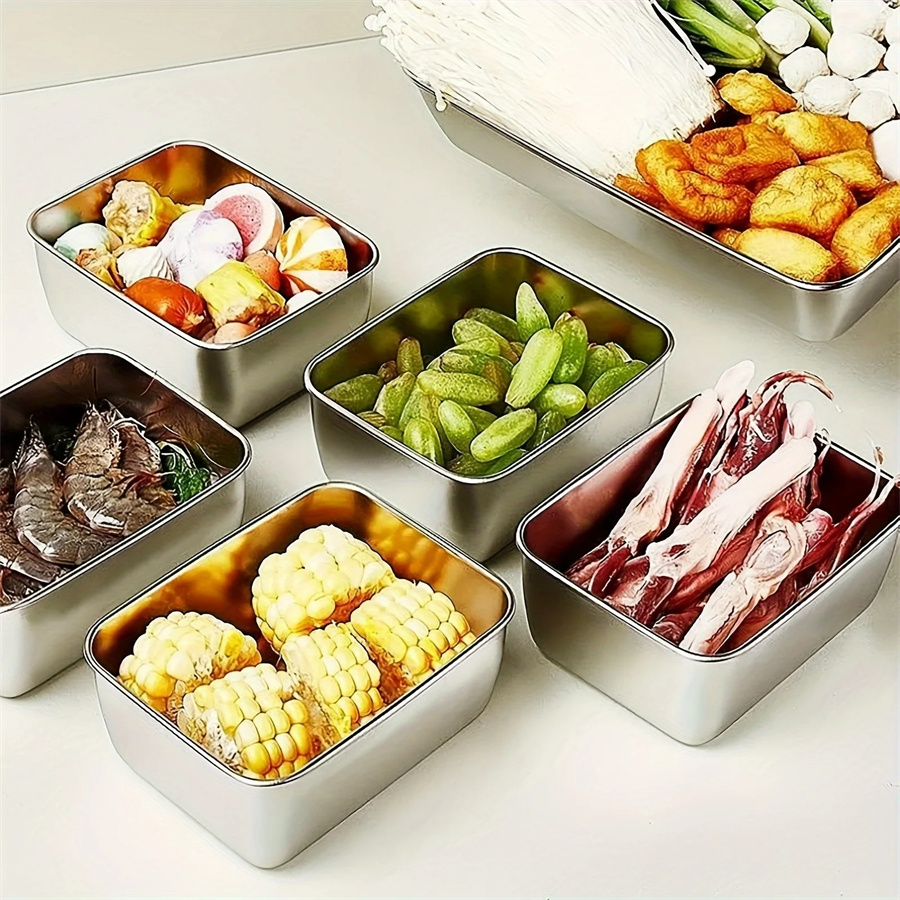 1/3/5pcs Stainless Steel Food  - đánh giá và giá Food Storage Quart