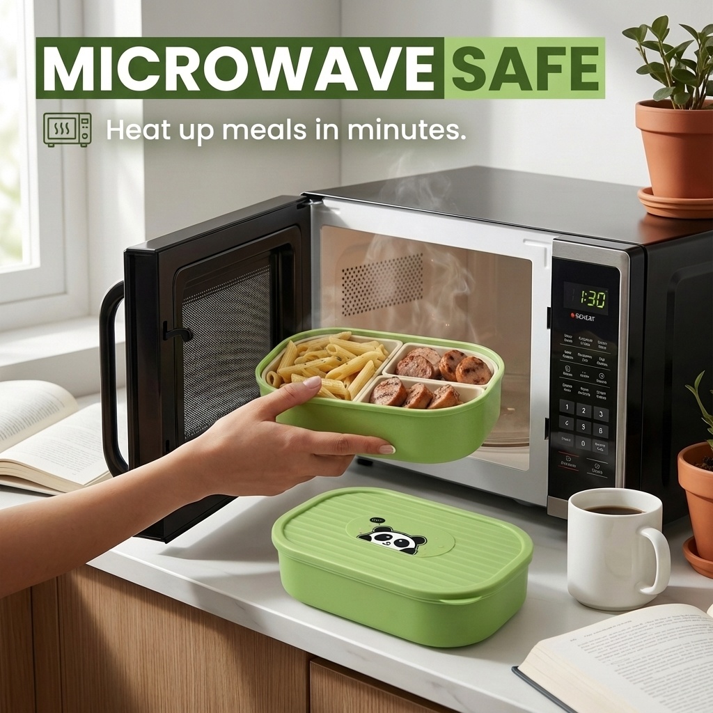 Cute Plastic Divided Lunch Box - đánh giá và giá Food Storage Microwave Safe