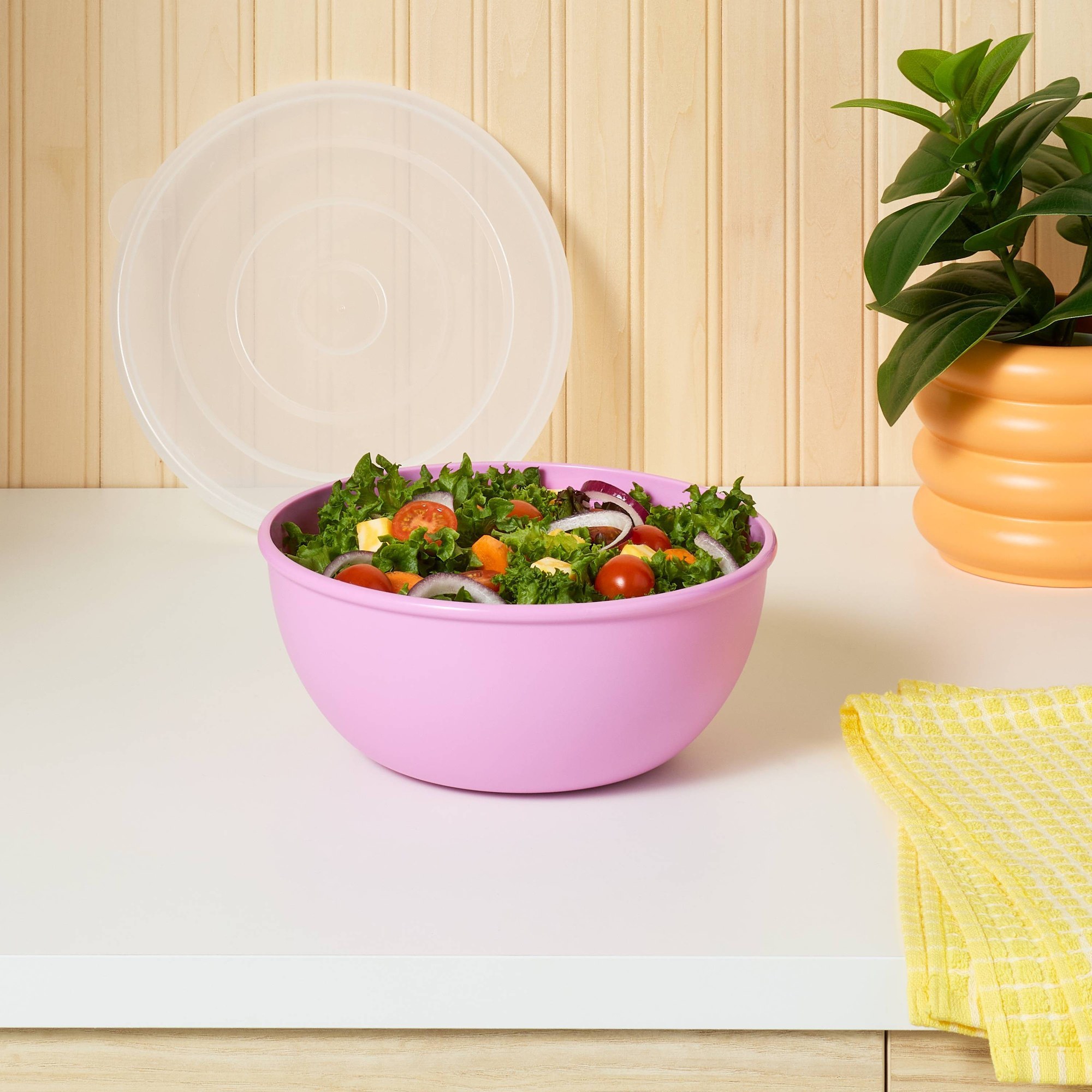 Pink Bowl With Matching Lid, D - đánh giá và giá Food Storage Meal Prep